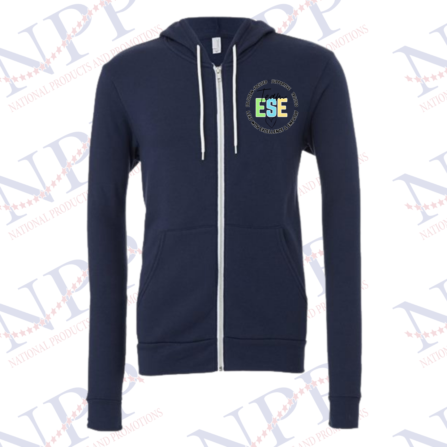 Team ESE Navy Zipper Hooded Sweatshirt