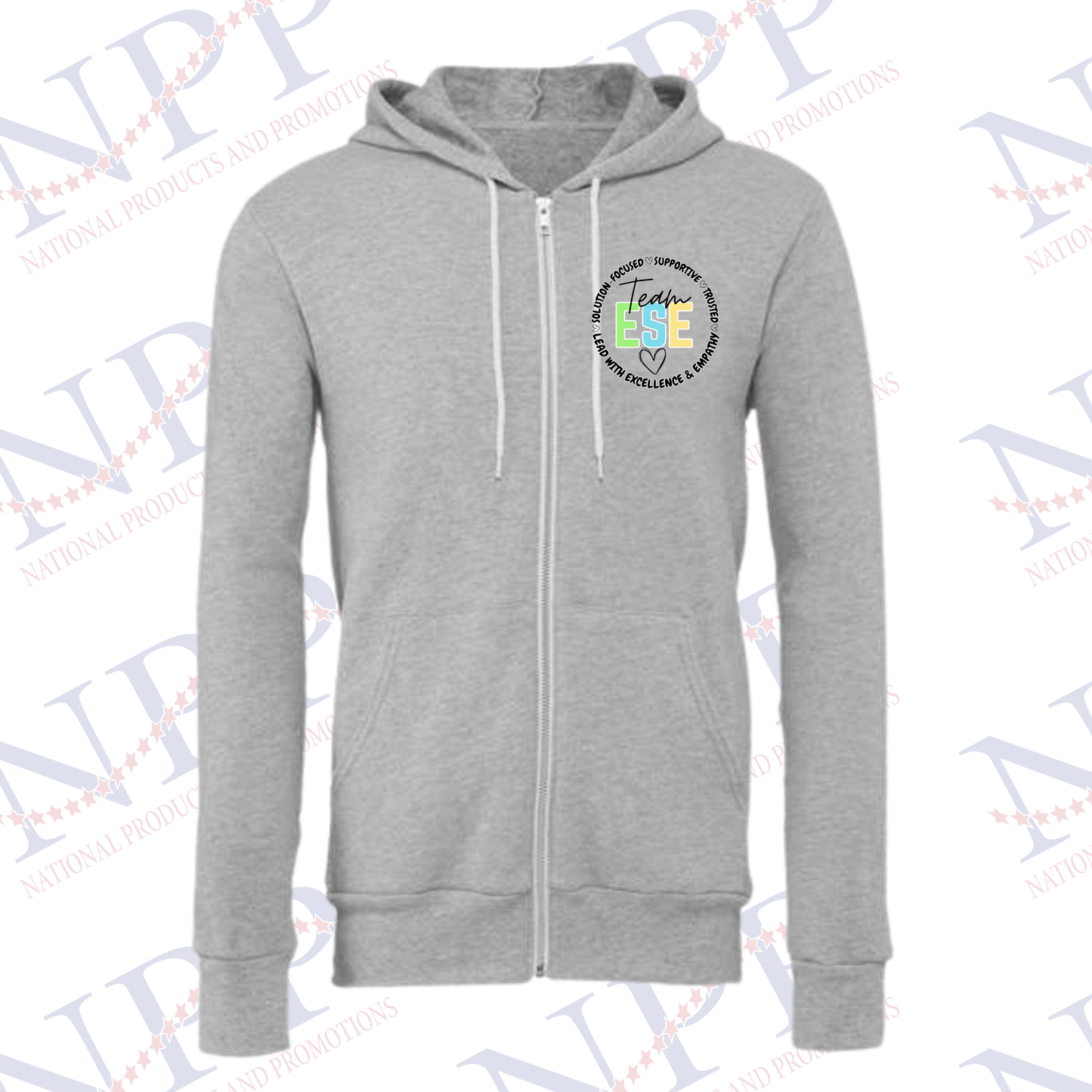 Team ESE Gray Zipper Hooded Sweatshirt