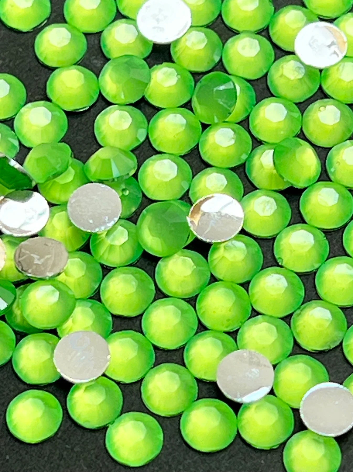 Neon Green Resin Rhinestones
