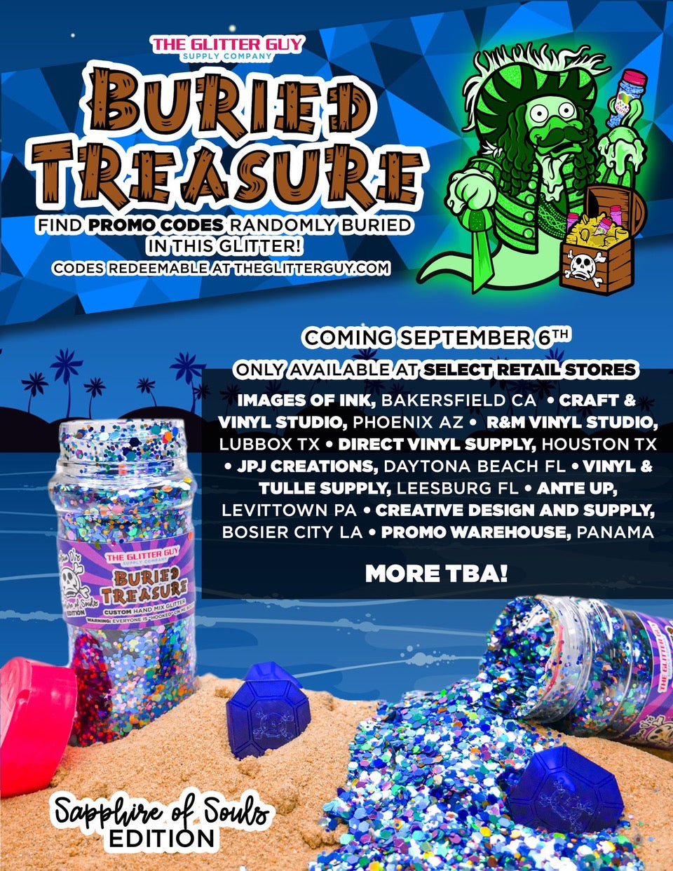 The Glitter Guy Buried Treasure Glitter - Sapphire of Souls Edition