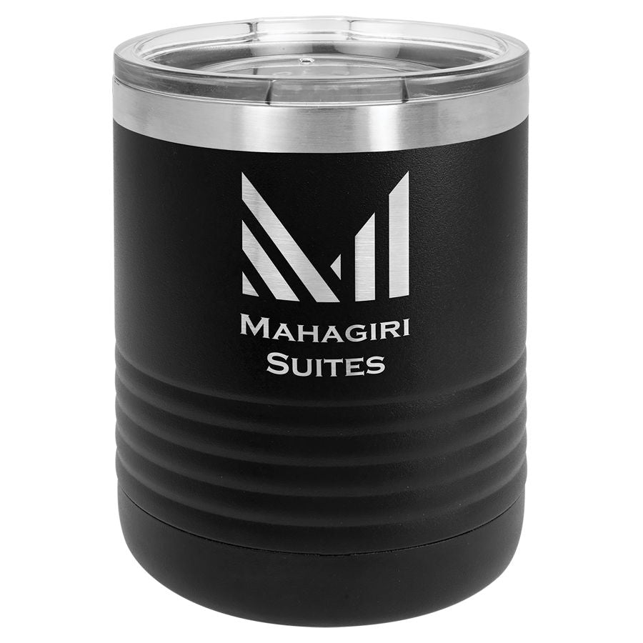 Black 10oz Etchable Rocks Tumbler