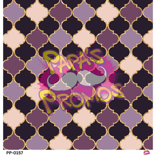 Papa's Promos New Years Purple Pattern Semi-Transparent Vinyl PP-0157