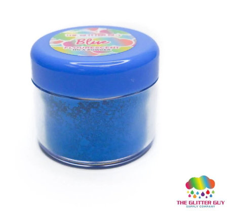 The Glitter Guy Fluorescent Series Mica Powder 5g Jar Blue
