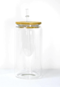Clear Glass 16oz Sublimation Tumbler