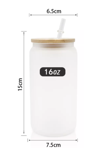 Frosted Glass 16oz Sublimation Tumbler
