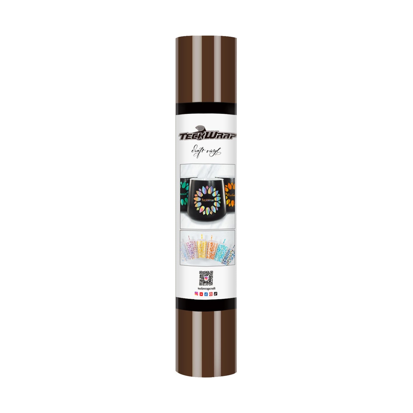 TeckWrap 001G Series 5ft Craft Vinyl Glossy Coffee Brown