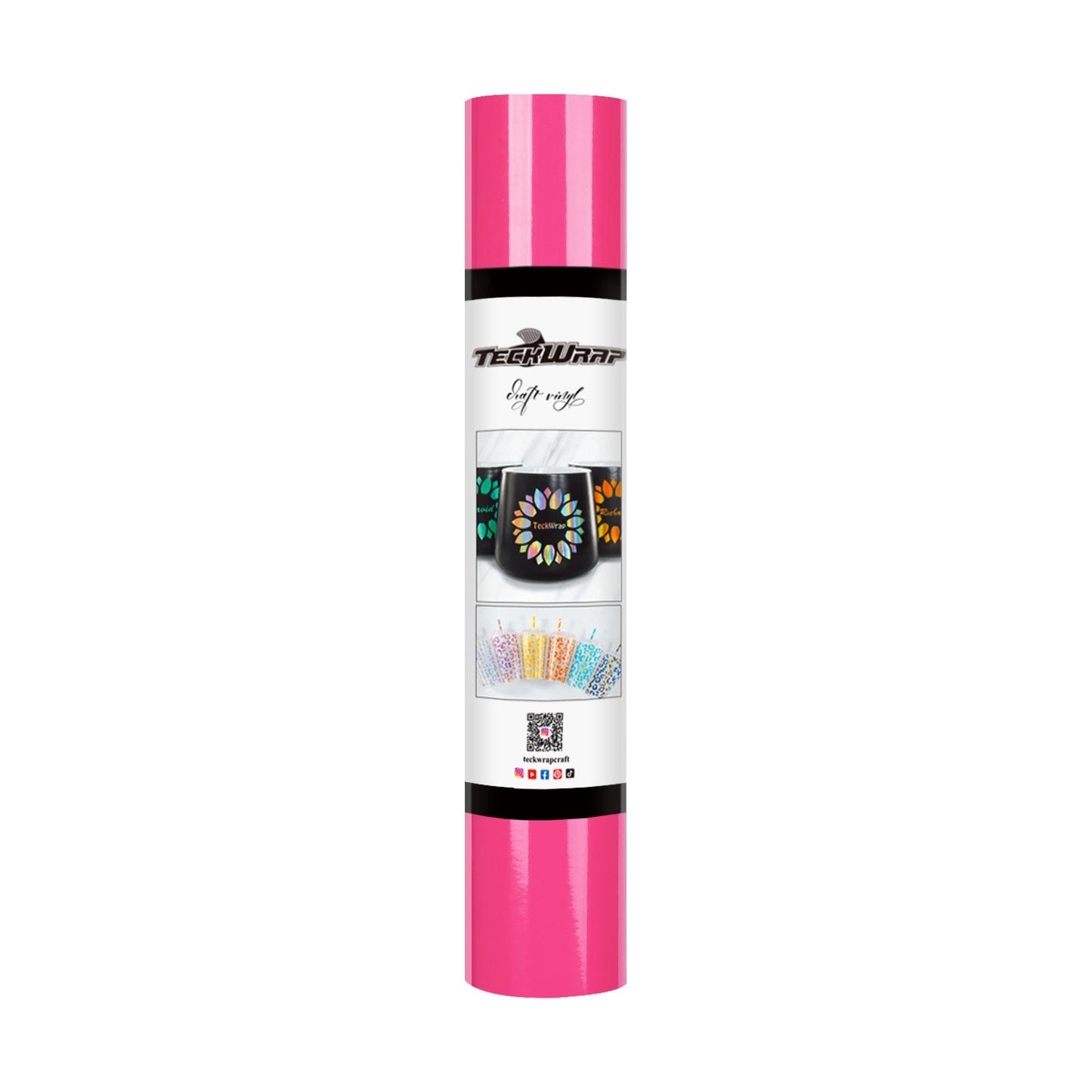 TeckWrap New Glossy Adhesive Craft Vinyl Hot Pink