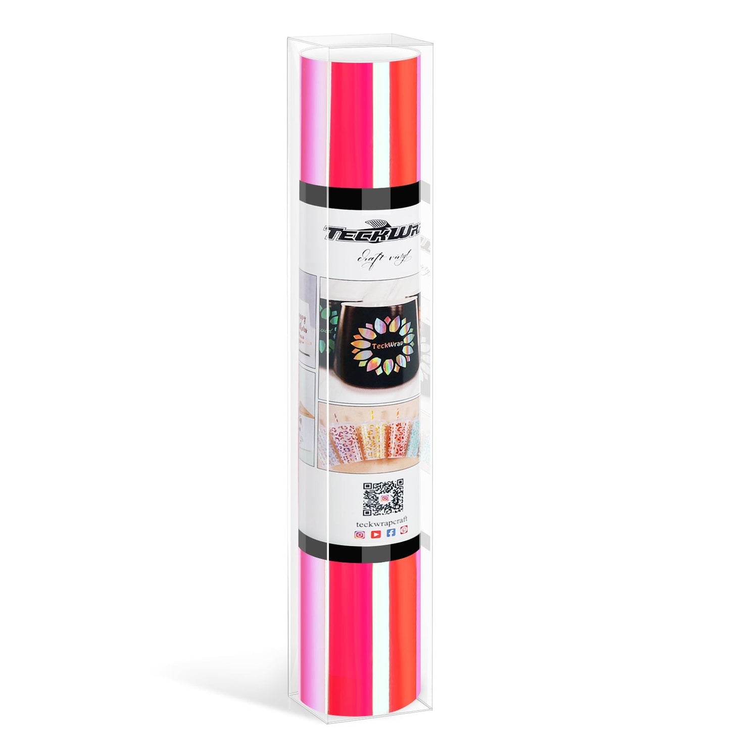 TeckWrap Adhesive Craft Vinyl Roll 13"x5ft Opal Hot Pink