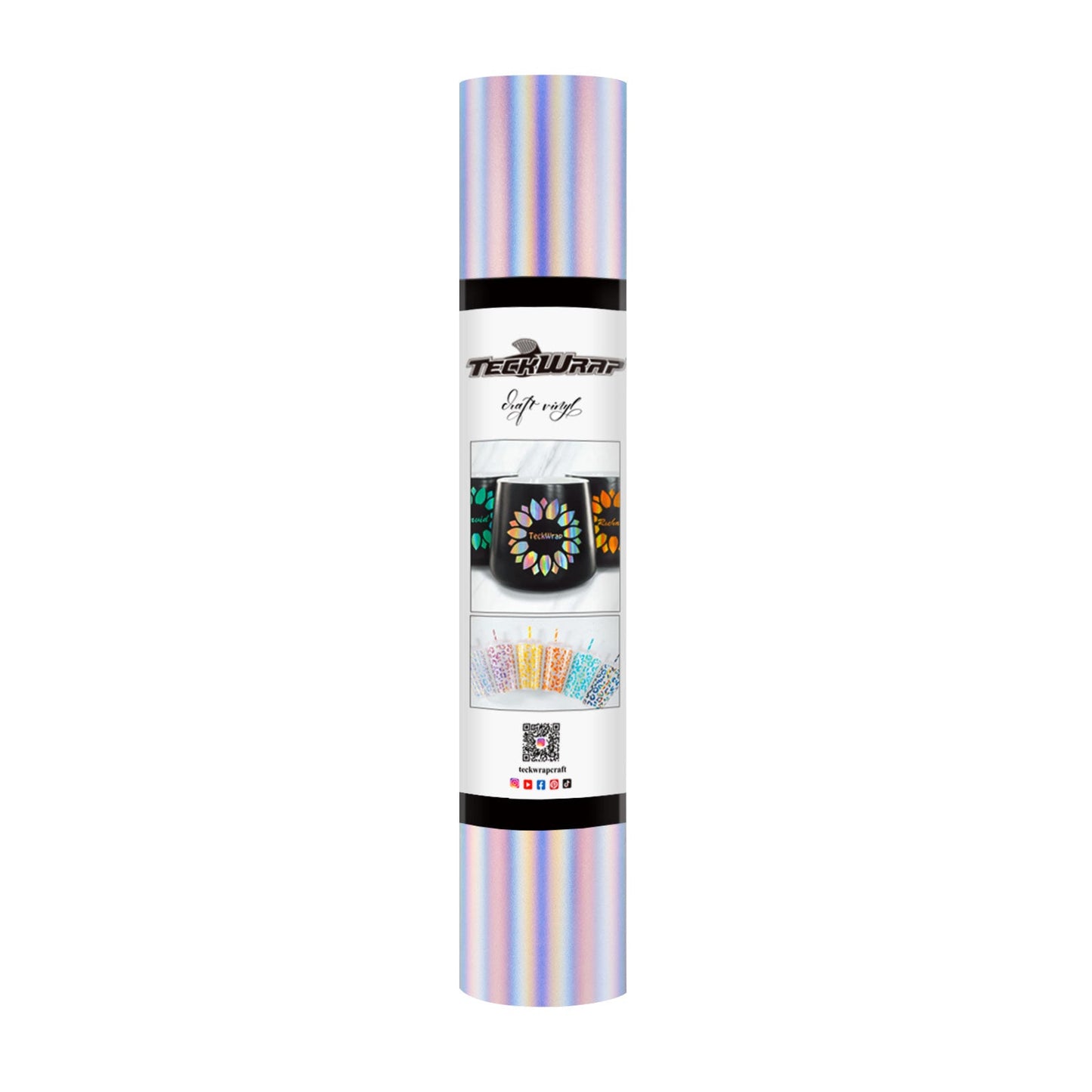 TeckWrap Holographic Glossy Rainbow Craft Vinyl Matte Rainbow Silver