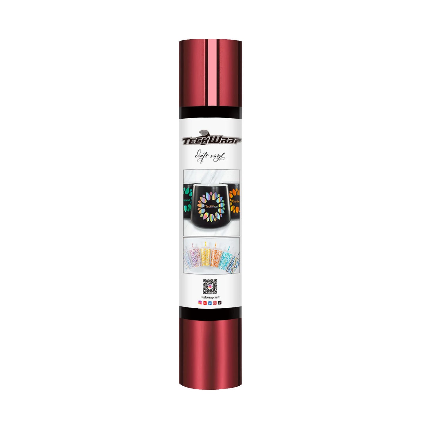 TeckWrap Bubble Free Mirror Chrome Adhesive Vinyl Wine Red