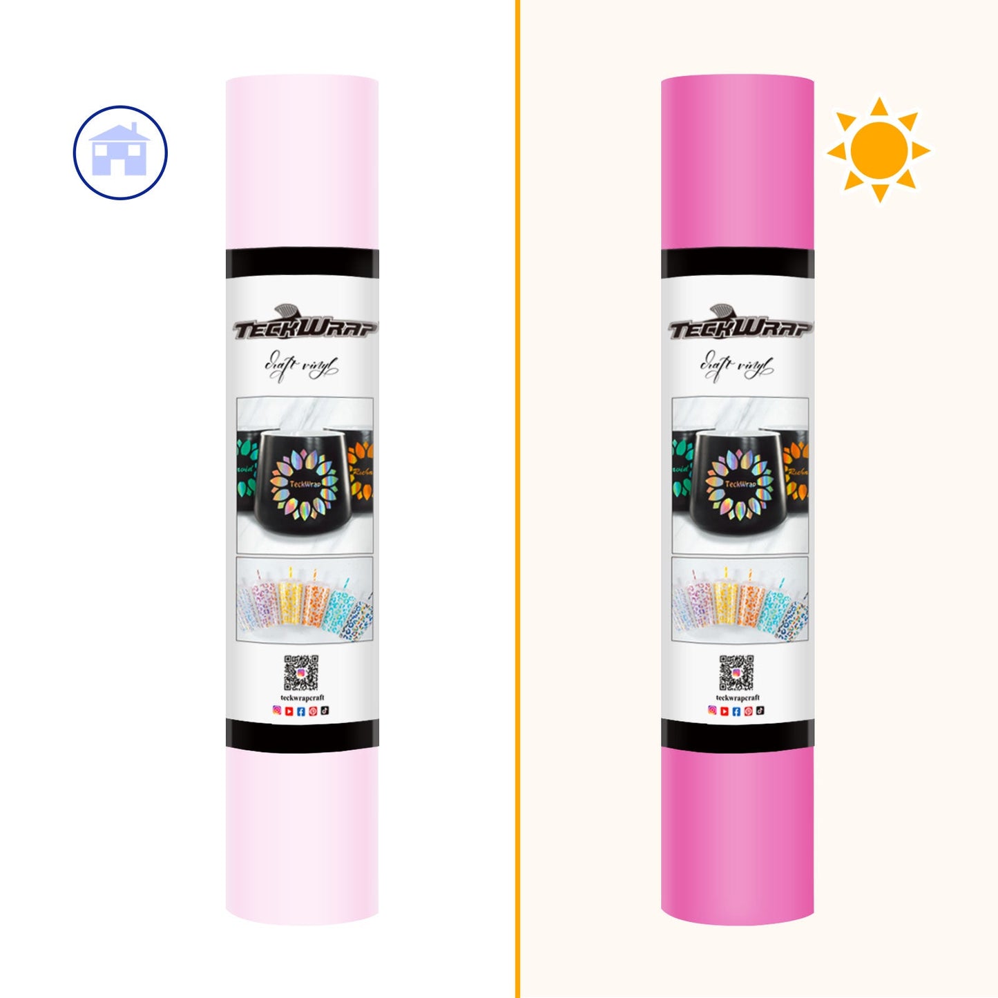 TeckWrap UV Color Changing Vinyl Light Pink