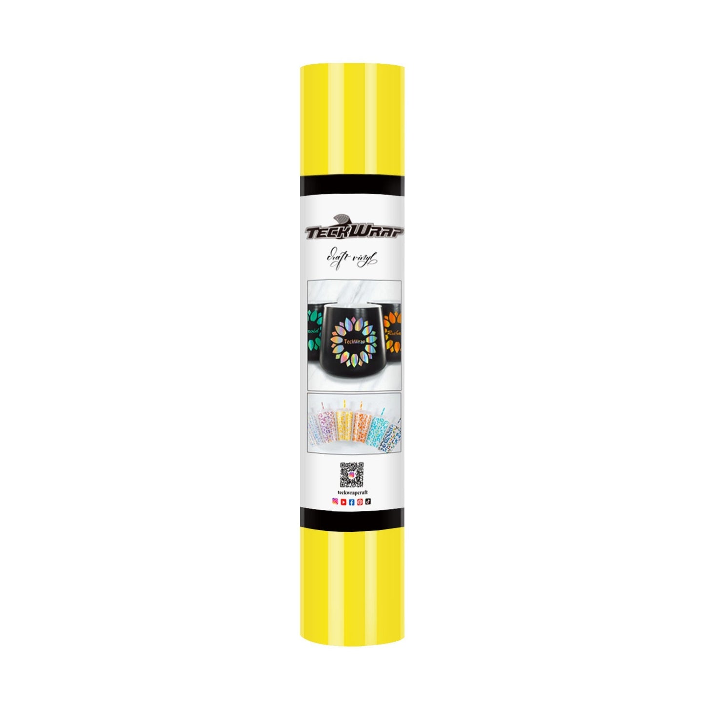 TeckWrap 001G Series 5ft Craft Vinyl Glossy Yellow Passion