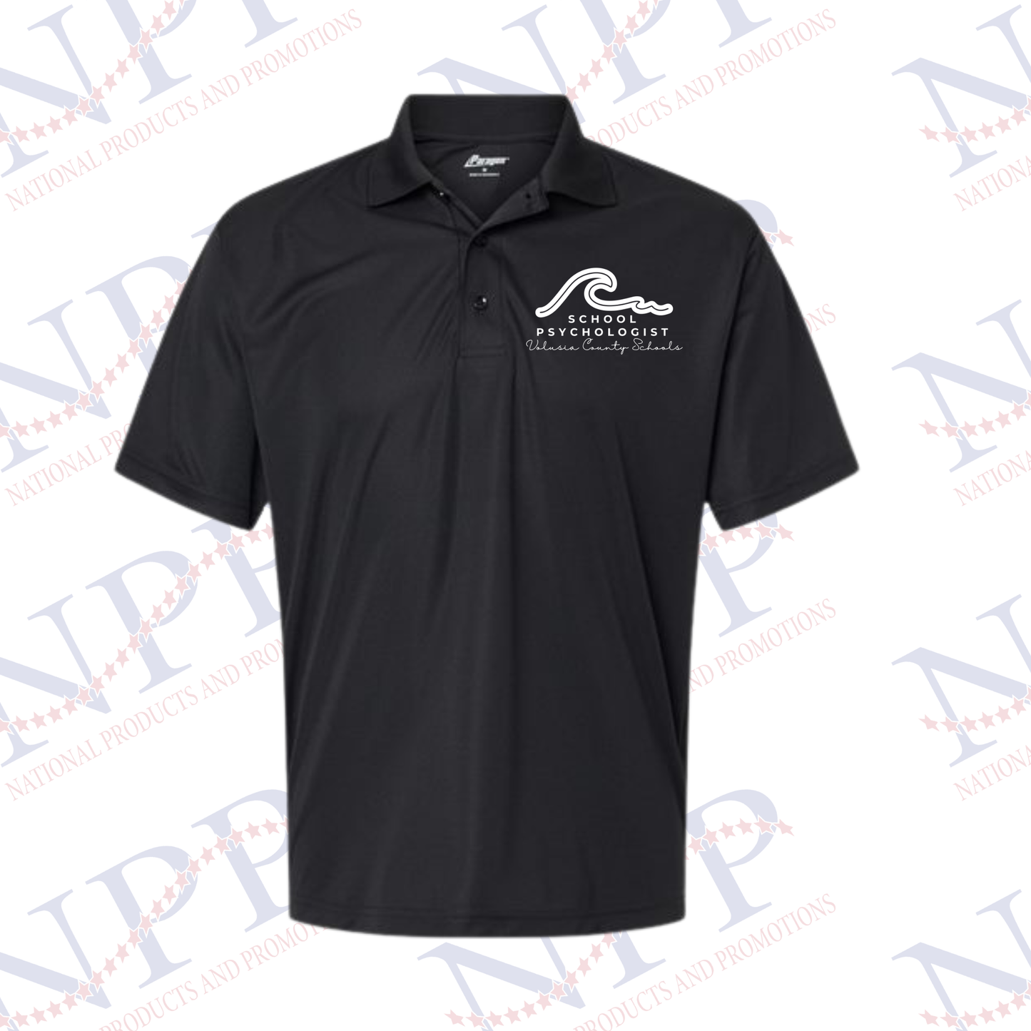 VCS Psych Unisex Black Polo