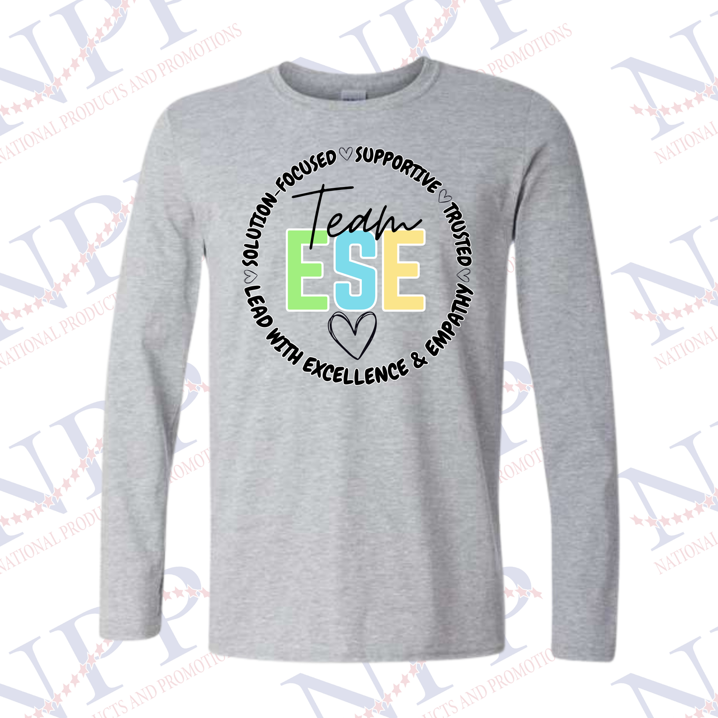 Team ESE Gray Long Sleeve T-Shirt
