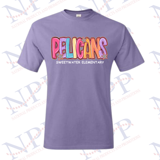Adult Pelicans with Stars T-Shirt