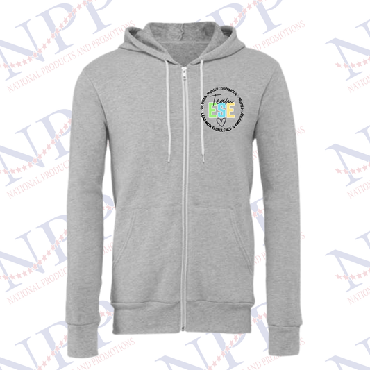Team ESE Gray Zipper Hooded Sweatshirt