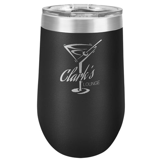 Black 16oz Etchable Wine Tumbler