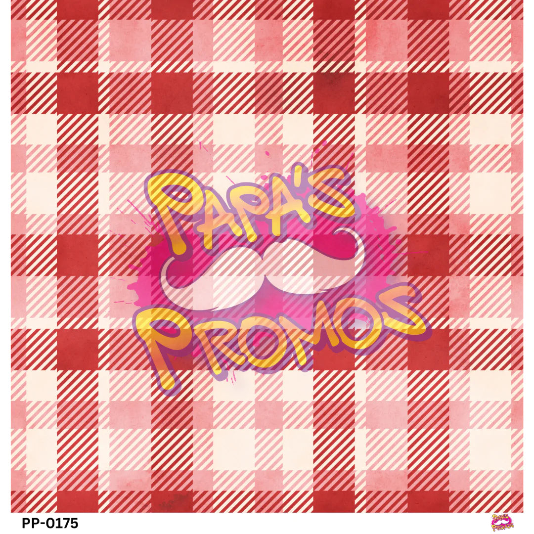 Papa's Promos Valentine Dark Pink Plaid Opaque Vinyl PP-0174