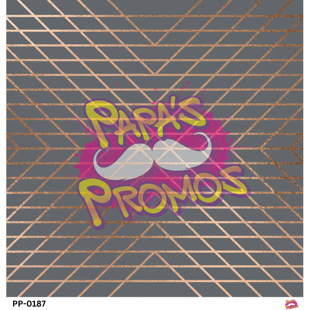 Papa's Promos Gray and Gold Herringbone Opaque Vinyl PP-0187