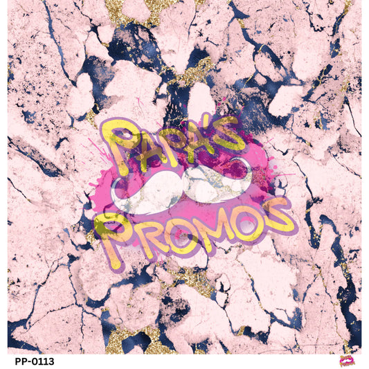 Papa's Promos Pink and Black Marble Semi-Transparent Vinyl PP-0116