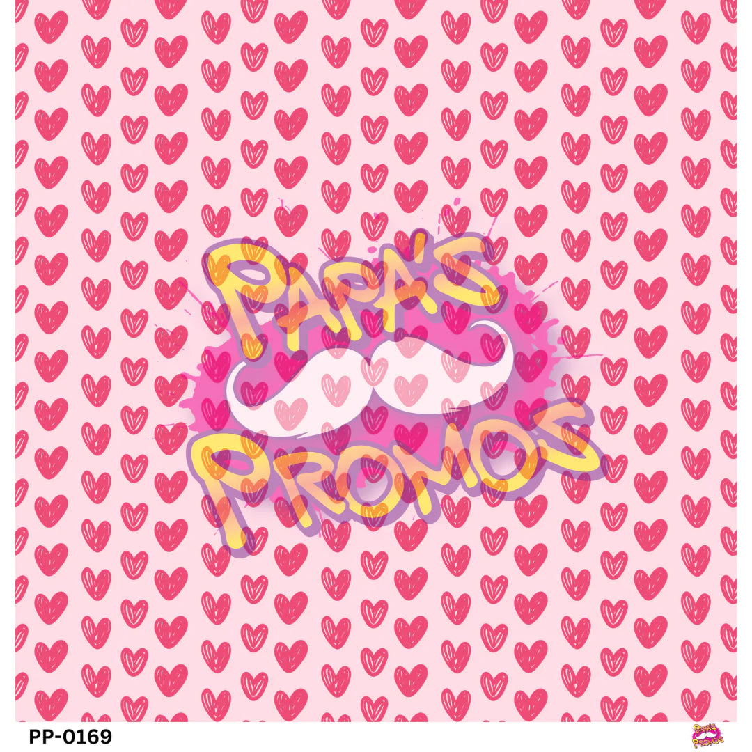Papa's Promos Valentine Pink Hearts Opaque Vinyl PP-0169