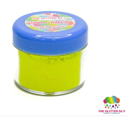 The Glitter Guy Fluorescent Series Mica Powder 5g Jar Green Yellow
