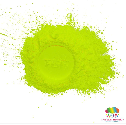 The Glitter Guy Fluorescent Series Mica Powder 5g Jar Green Yellow
