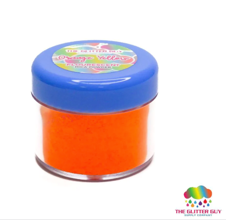 The Glitter Guy Fluorescent Series Mica Powder 5g Jar Orange Yellow