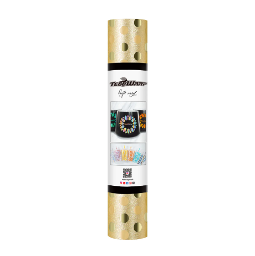 TeckWrap Adhesive Vinyl Glitter Polka Dots Champagne Gold