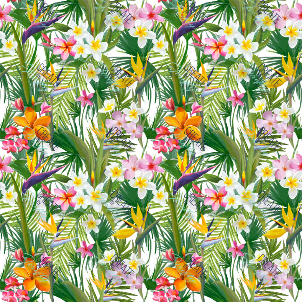 Create By Firefly Semi Transparent Vinyl Tropical Floral