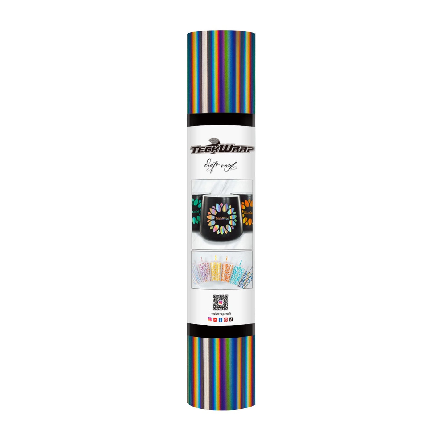 TeckWrap Holographic Glossy Rainbow Craft Vinyl Dark Gray