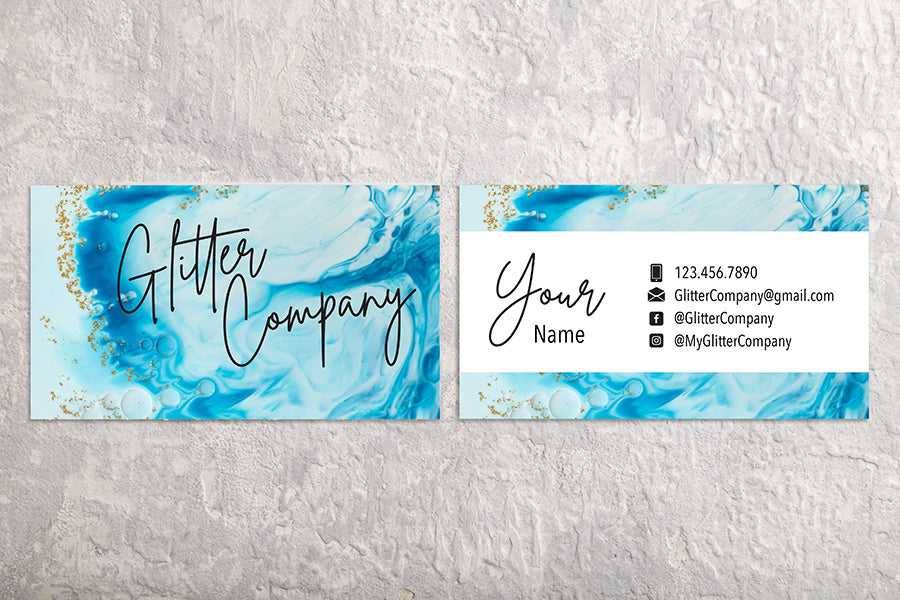 Teal Me Glitter Business Card